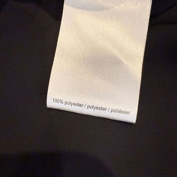 NWT Halston Long Sheer Tunic Top Black Side Slits Button Front Size Medium - Picture 7 of 12